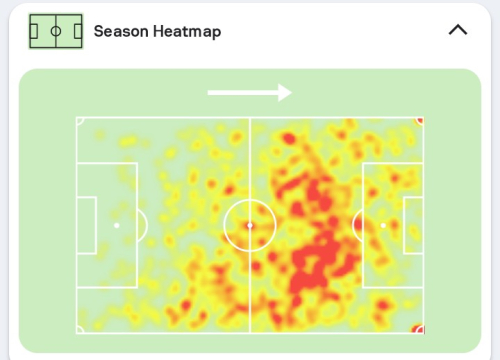 Cole Palmer heatmap 2024/25 season