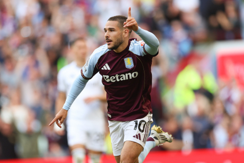 Premier League Round 6 Recap | Palace, Arsenal, and Sunderland Rise, Giants Fall: Emiliano Buendia celebrates his first Premier League goal since March 2023